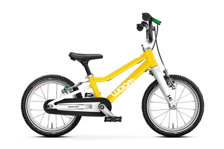 Woom GO 2 kinderfiets geel
